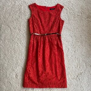 Elegant Orange Lace Dress